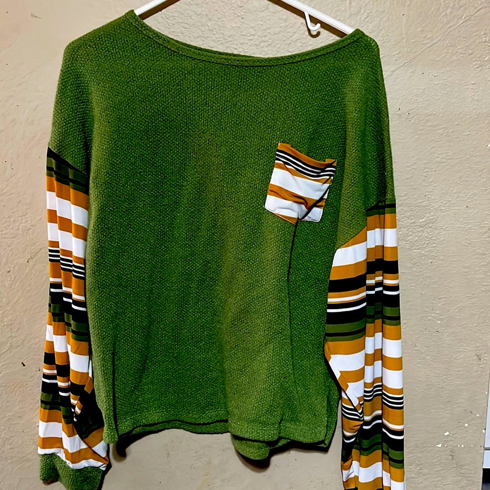 And the Why Olive striped top